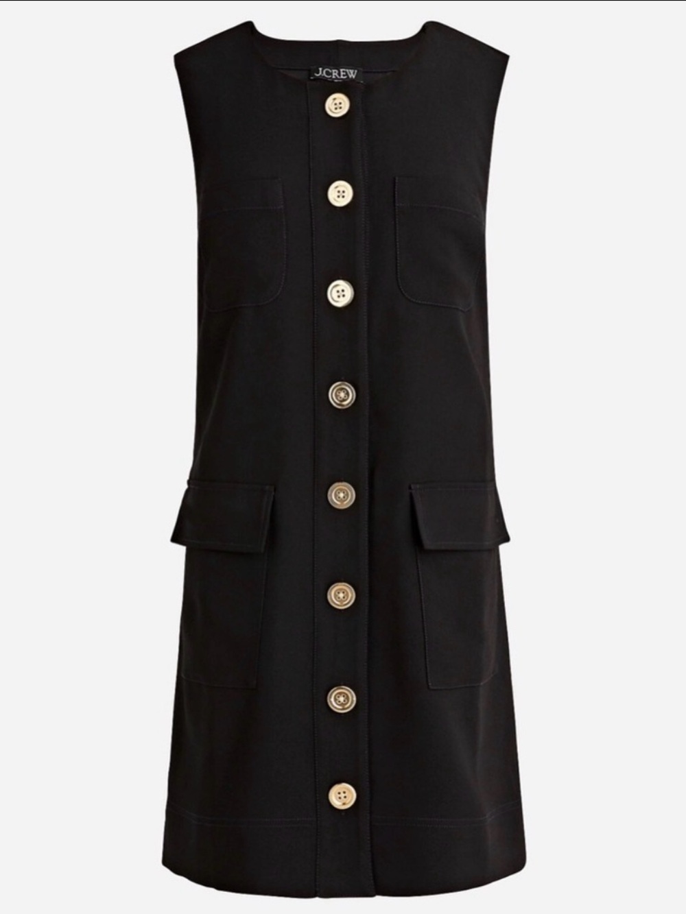 J.Crew Button-front shift dress in drapey crepe sleeveless